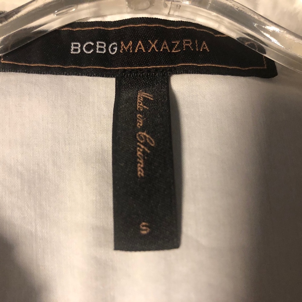 BCBGMaxAzria White Ruffle Pretty Blouse - Picture 3 of 10
